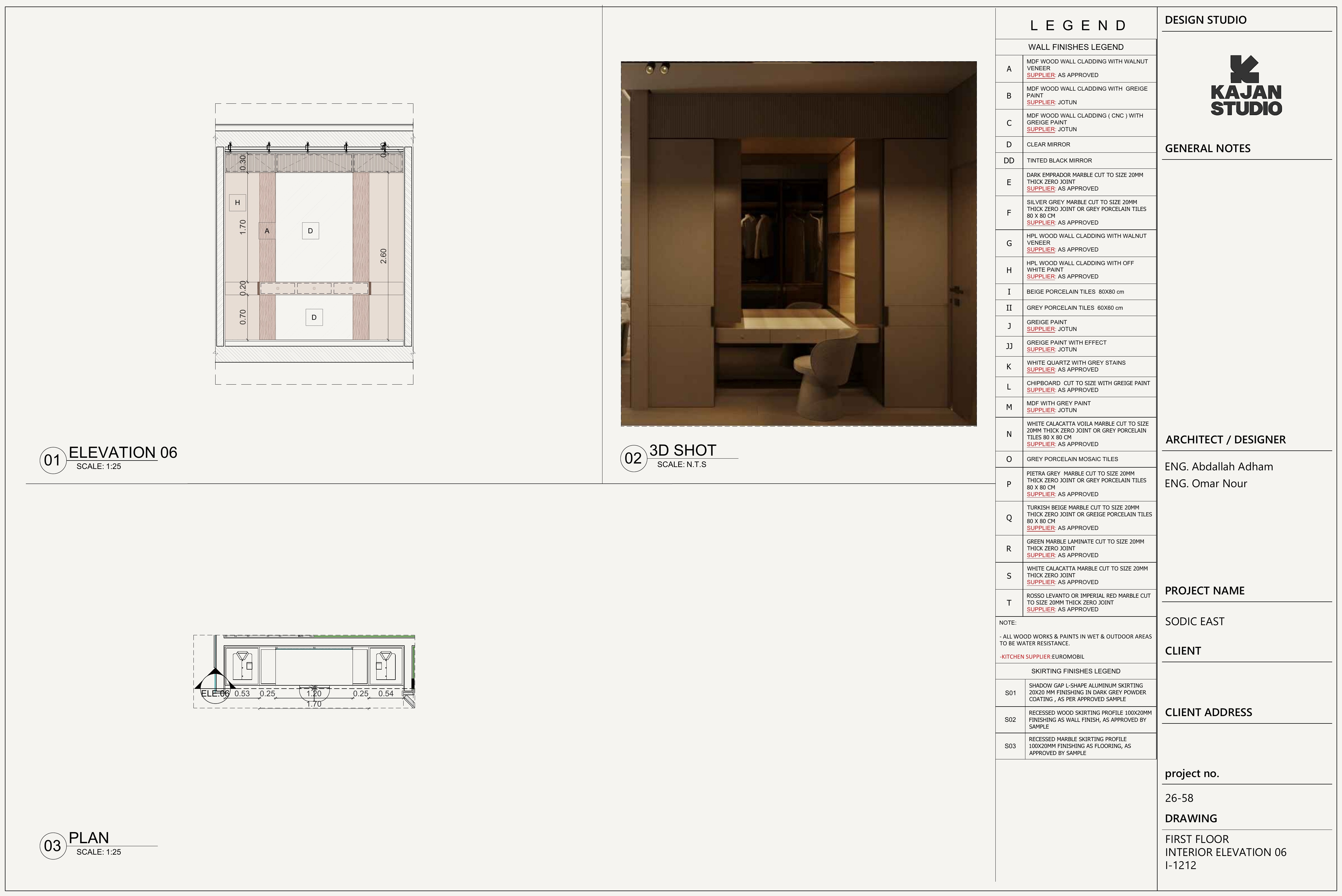 Technical drawing Interior Elevation 06 — Interior Elevation
