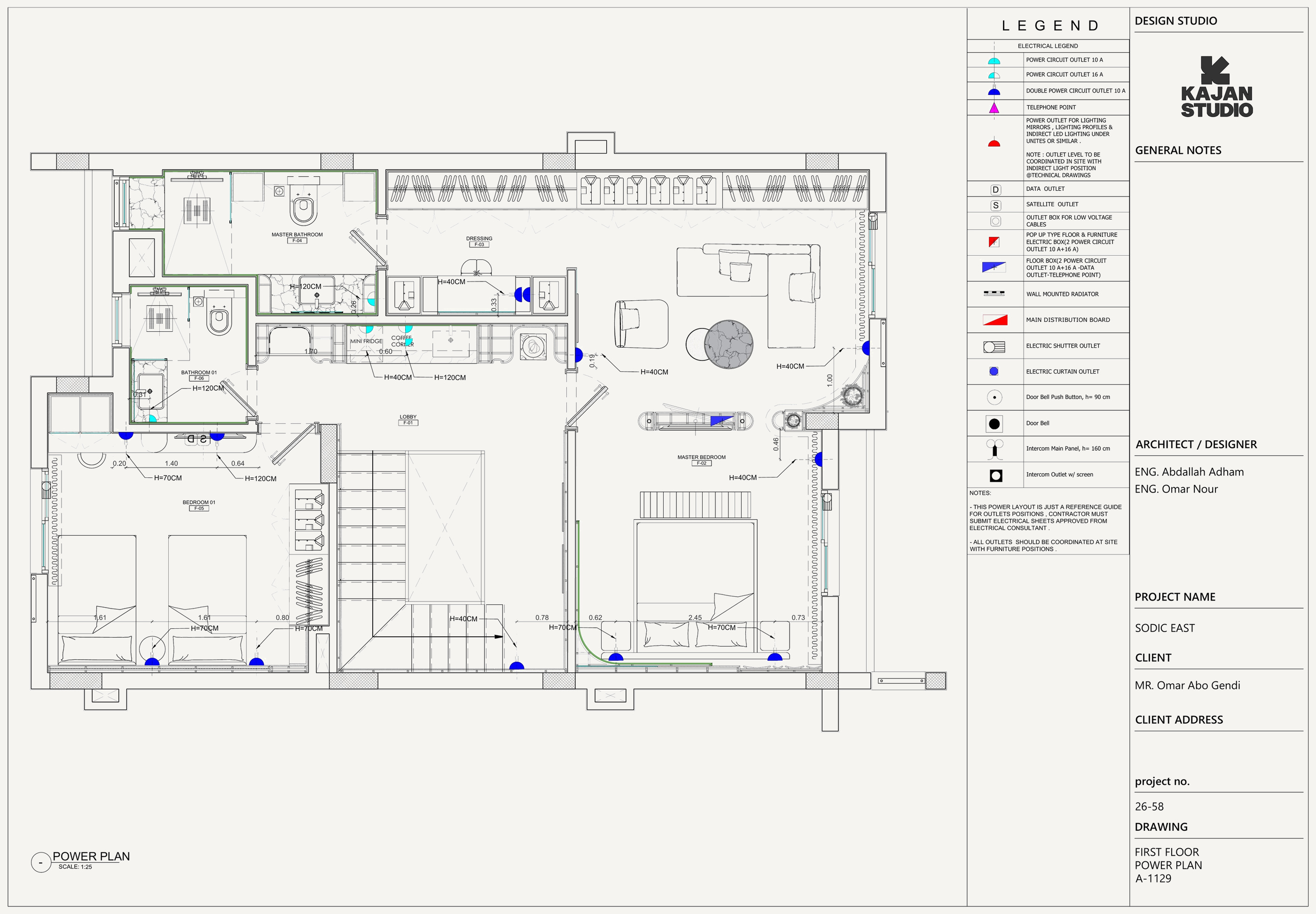 Technical drawing Power Plan — Plans