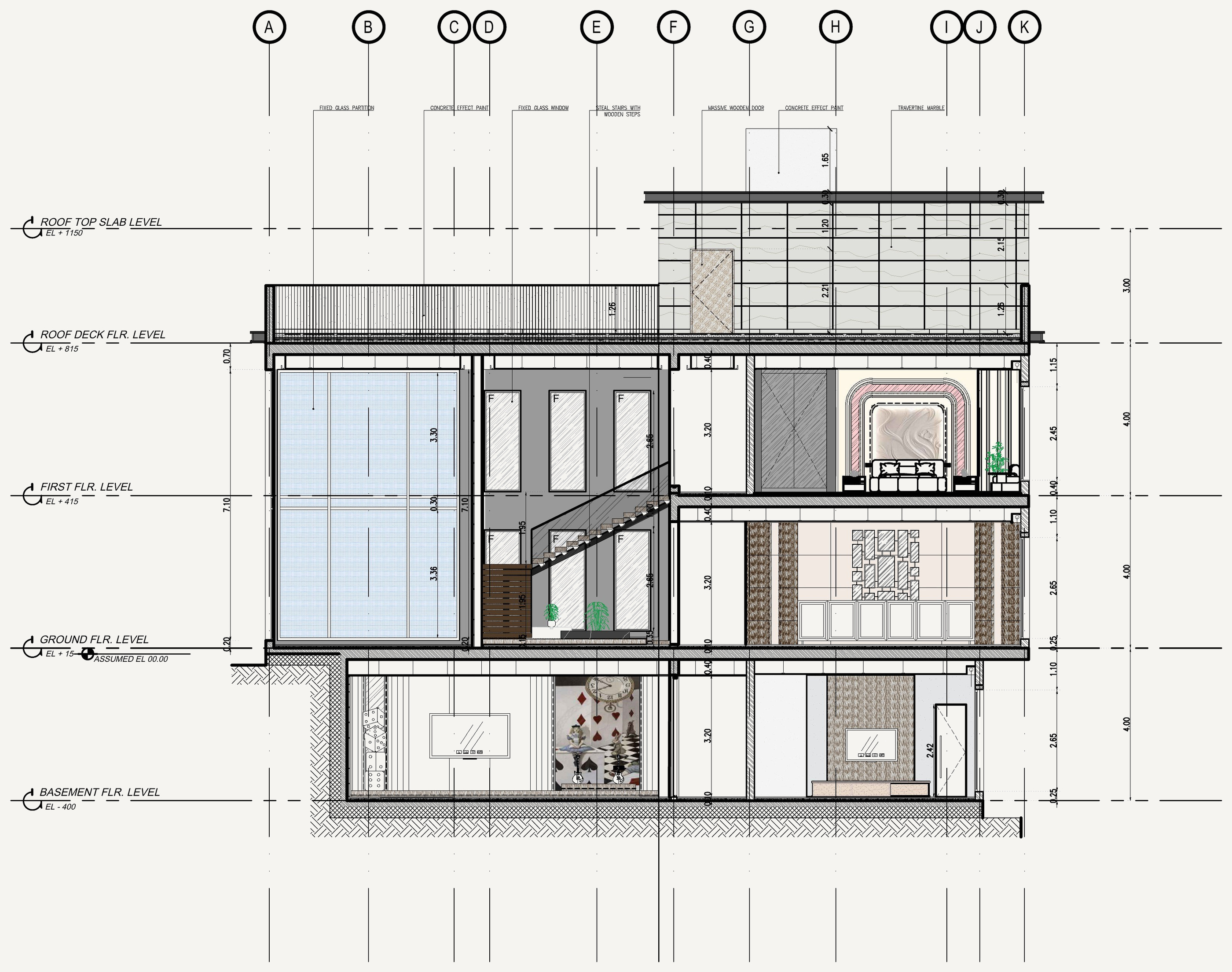 Technical drawing Section 01 — Architectural Section