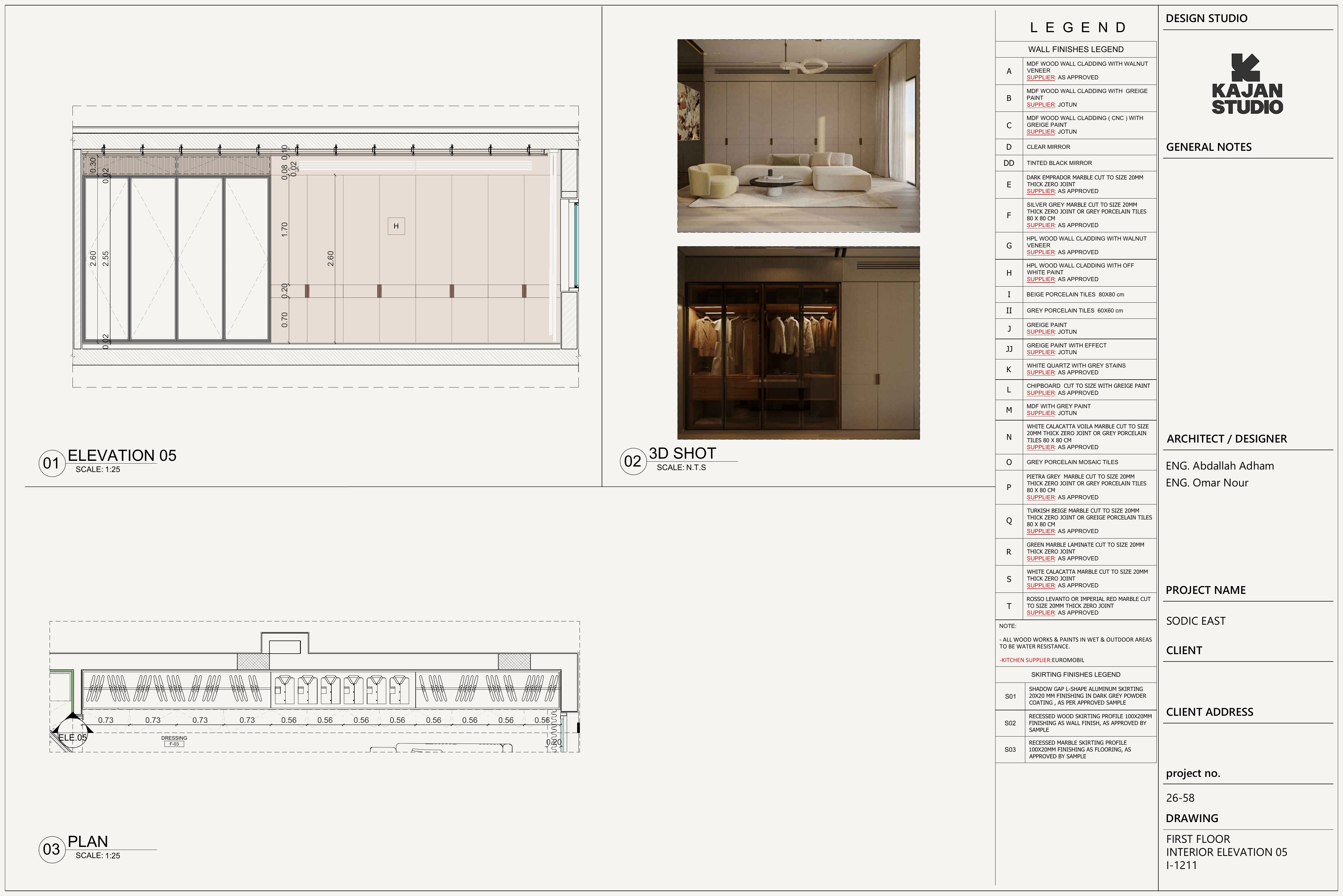 Technical drawing Interior Elevation 05 — Interior Elevation