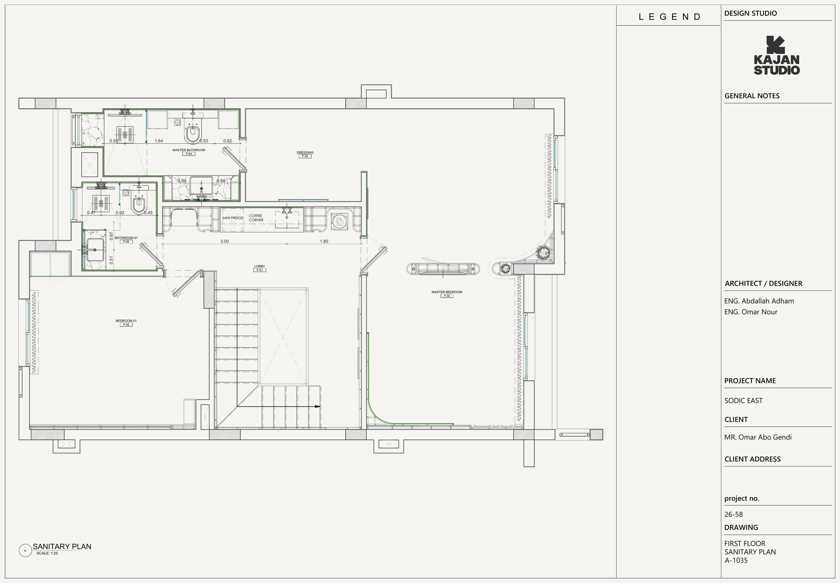 Technical drawing Sanitary Plan — Plans