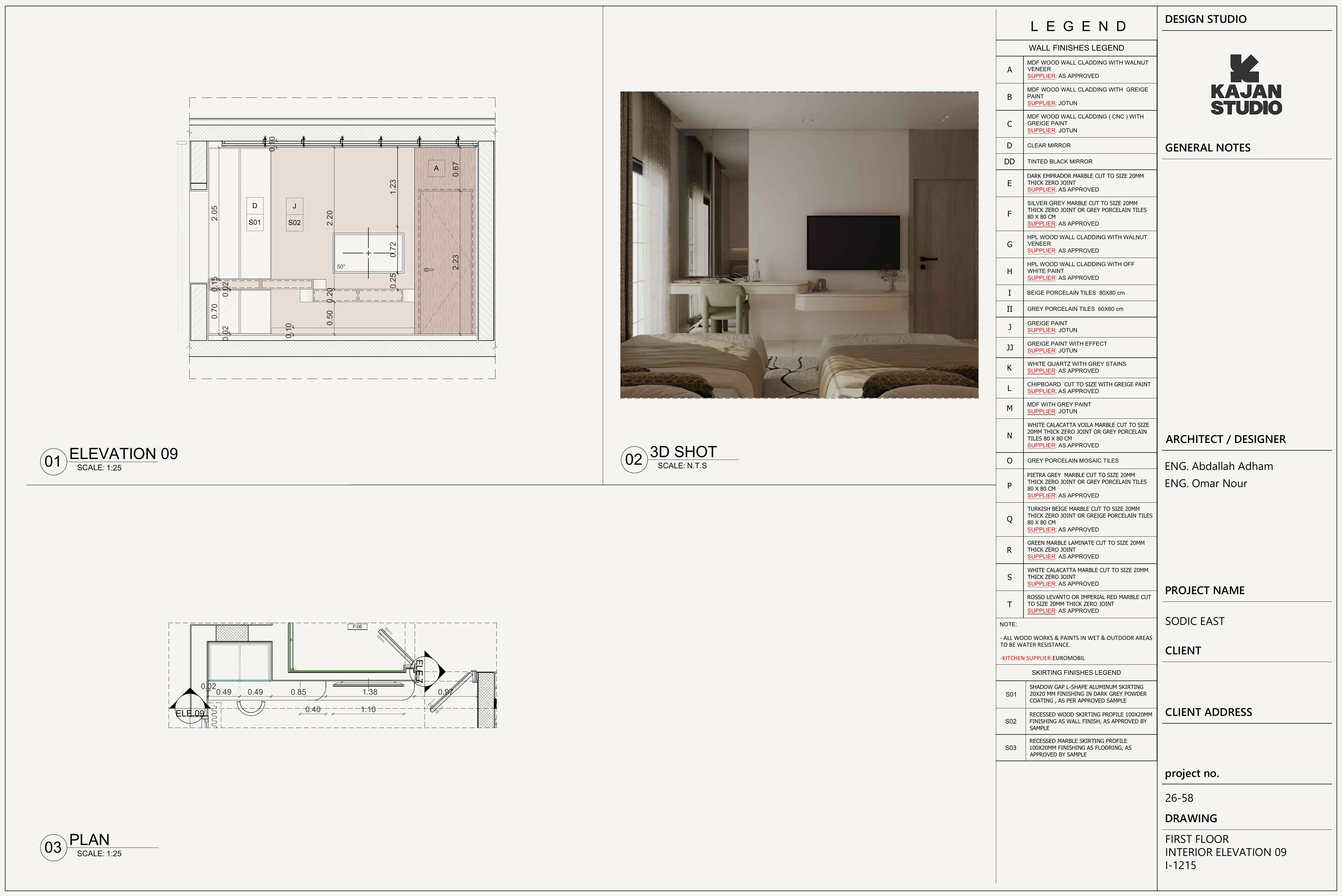 Technical drawing Interior Elevation 09 — Interior Elevation